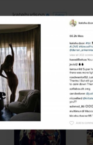 ケイト・ハドソン、インスタグラムでヌード披露!
