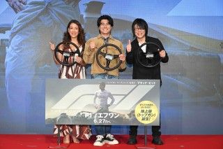 3人もテンションもぶっちぎり！時速300km並みの風圧をリアル体験『F1(R)／エフワン』森本慎太郎、森川智之、LiLiCo登壇ぶっちぎれイベント１
