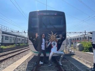 東急田園都市線が走る!「大長編 タローマン 万博大爆発」タローマン電車【出発進行】お披露目式２